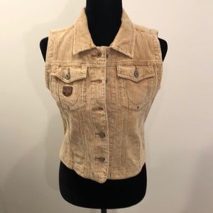 Corduroy light brown distressed vest